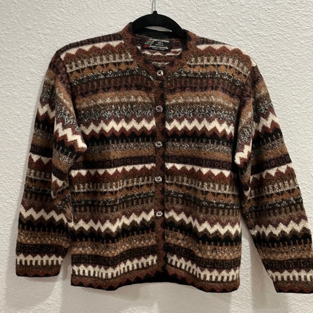 Vintage Multicolor Zigzag Cardigan